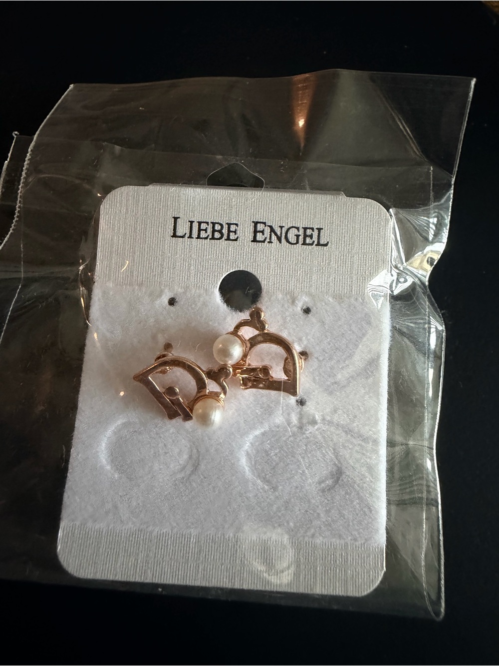 Liebe Engel Gold-Tone Pearl Drop Earrings